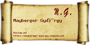 Mayberger György névjegykártya