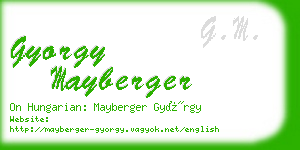 gyorgy mayberger business card